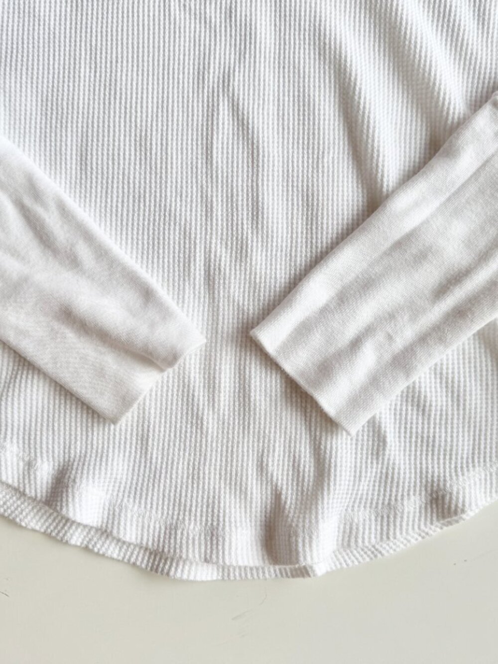 SPLENDID Forever White Micro Modal Cotton Waffle Knit Henley T-Shirt, Size S - Picture 12 of 16